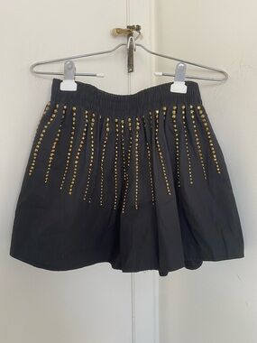 Queen of Sparkles Black Shorts Gold Studs Bling Pockets Cotton Glam Festival